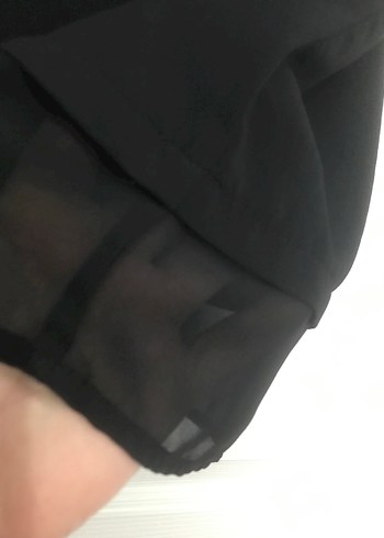 C&A Siyah V Yaka Kısa Kollu Kadın Bluz
