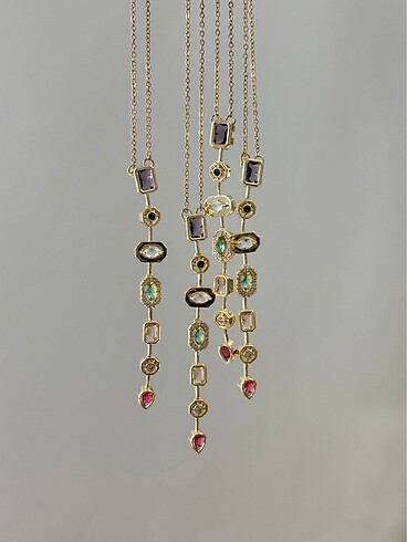 RENKLİ TAŞLI KOLYE - Görsel 2