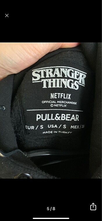 s Beden siyah Renk Pull&Bear Stranger Things sweatshirt