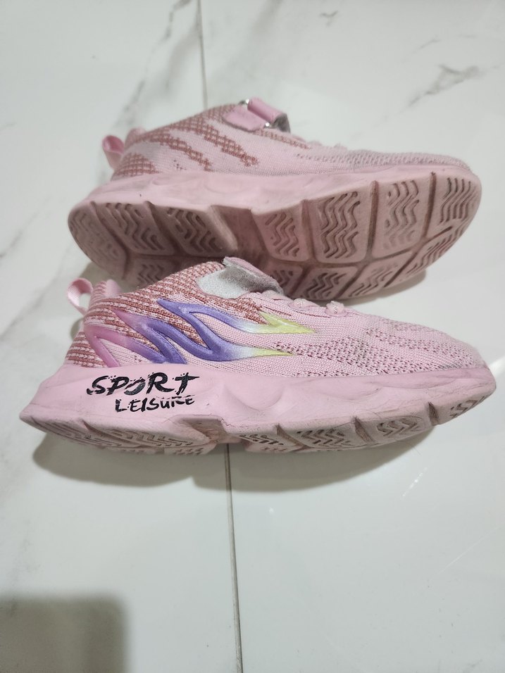 Kız Çocuk Pembe Cırt Cırtlı Spor Ayakkabı - Görsel 2