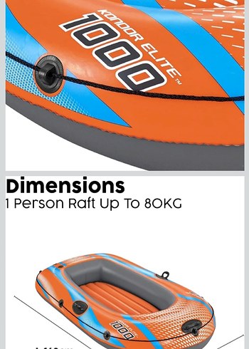 Bestway kondor Elite 1000 şişirilebilir sal 1,62 m - Görsel 2