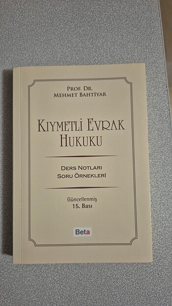 Kıymetli Evrak Hukuku Ders Notları soru örnekleri