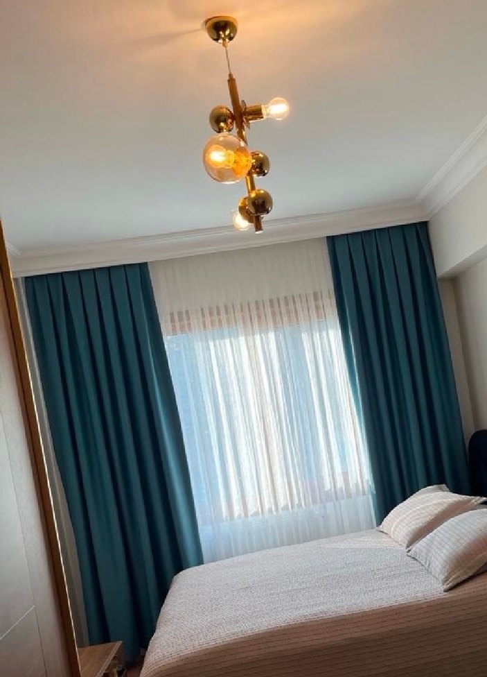 Modern Klasik turkuaz Perde - Görsel 2