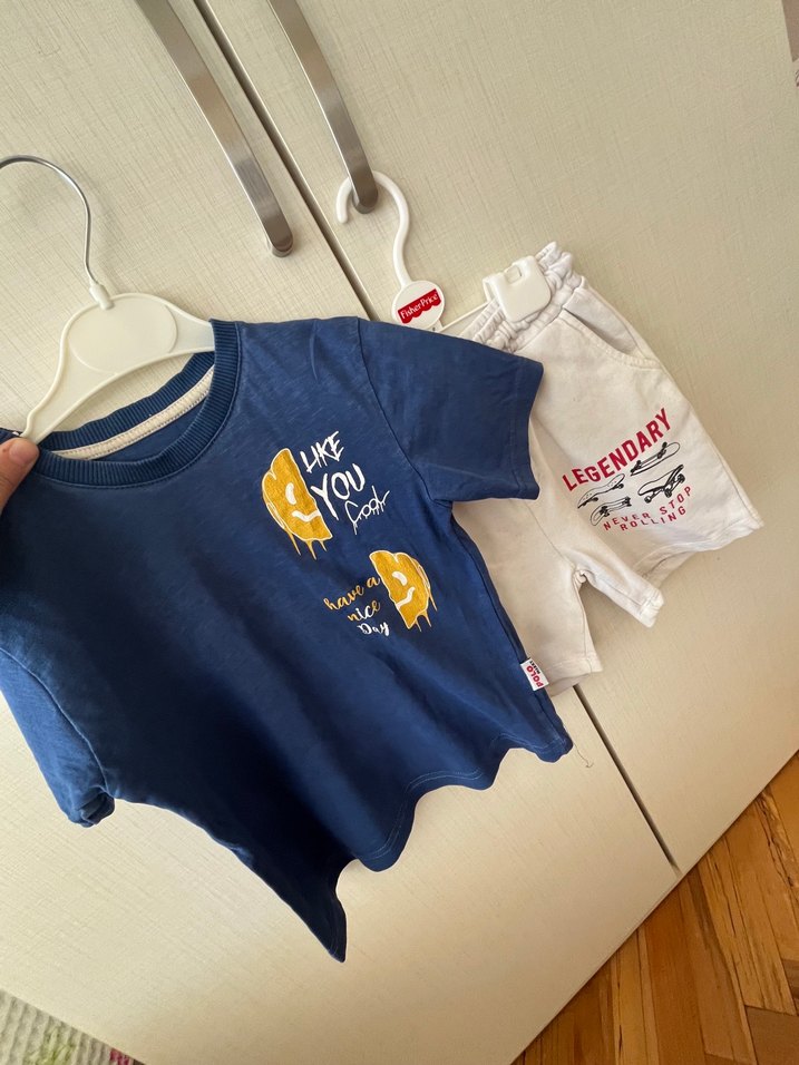 Bebek Erkek Kısa Kollu Baskılı Tişört ve Şort Takımı - Görsel 2