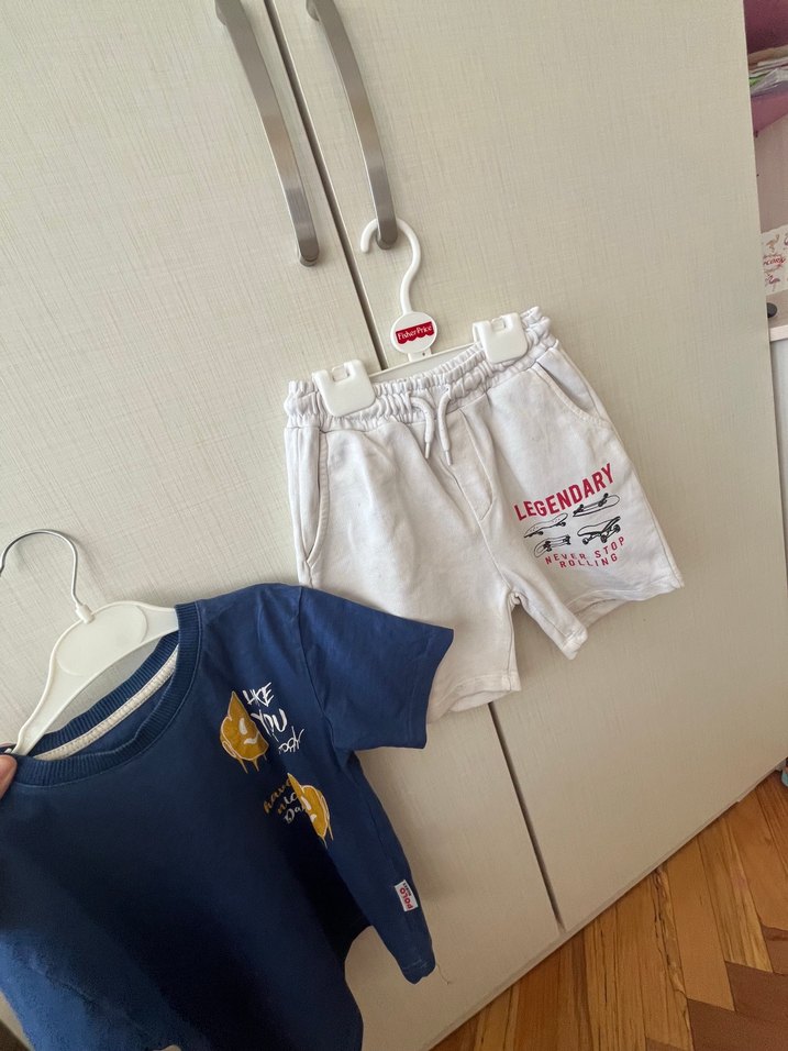 Bebek Erkek Kısa Kollu Baskılı Tişört ve Şort Takımı - Görsel 3