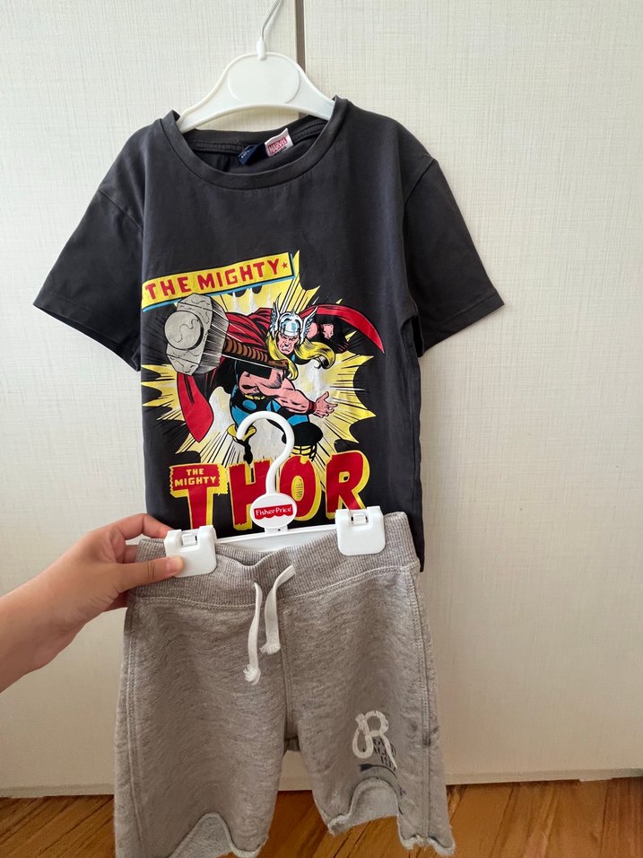 Erkek Çocuk Gri Baskılı Pamuk Tişört - Görsel 2