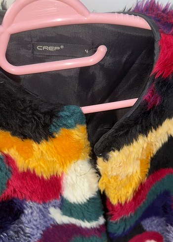 Renkli Street Wear Kadın Peluş Ceket - Görsel 6