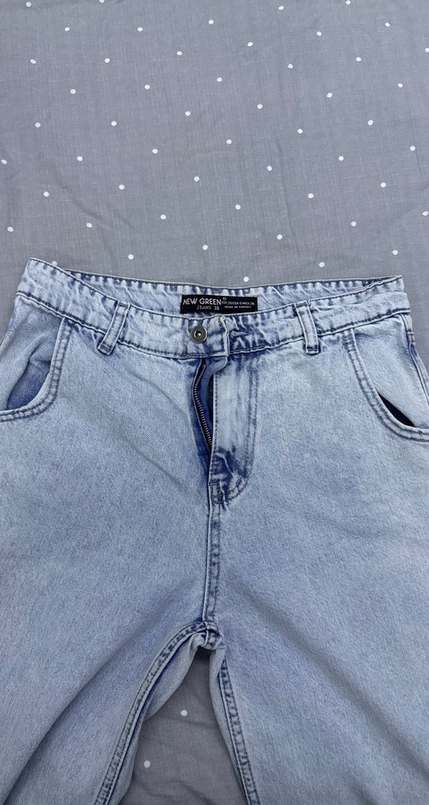 Düğmeli Salaş Kadın Midi Kot Pantolon - Görsel 4