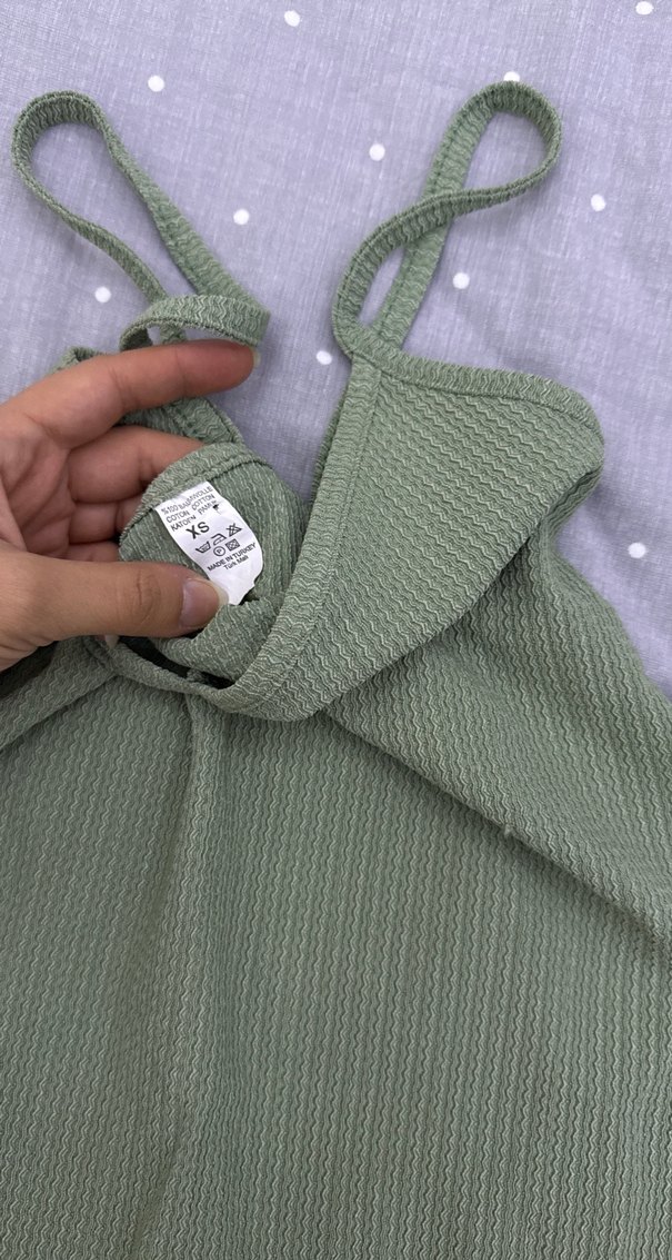 Uzun Askılı Fırfırlı Kadın Elbise - Görsel 4