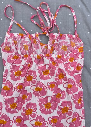 Pembe Çiçekli Uzun Bohem Elbise - Görsel 5