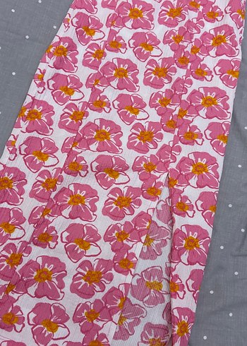 Pembe Çiçekli Uzun Bohem Elbise - Görsel 2