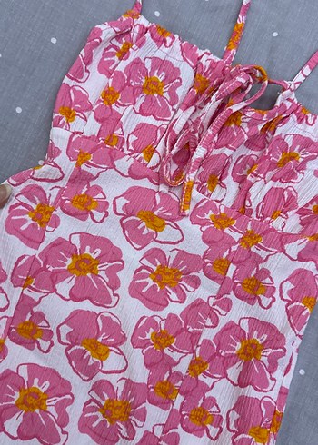 Pembe Çiçekli Uzun Bohem Elbise - Görsel 4