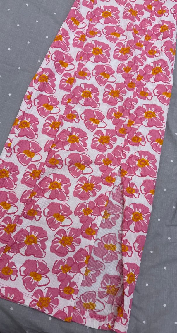 Pembe Çiçekli Uzun Bohem Elbise - Görsel 2