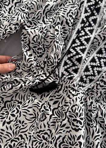 Gri Desenli Bohem Uzun Kollu Tulum - Görsel 7