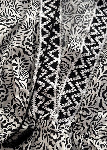 Gri Desenli Bohem Uzun Kollu Tulum - Görsel 3