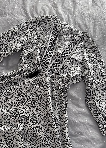 Gri Desenli Bohem Uzun Kollu Tulum - Görsel 6