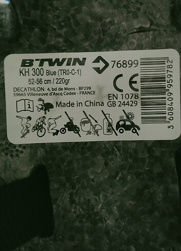 Beden mavi Renk Decathlon btwin çocuk bisiklet kaskı , scooter kask scoter.