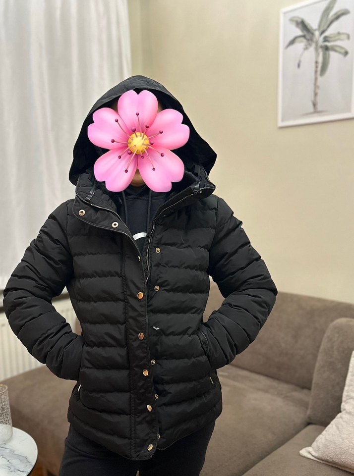 Network kaz tüyü siyah şişme mont - Görsel 4