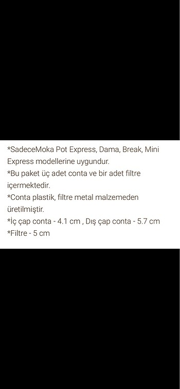 Diğer Bialetti Moka Pot Conta ve Filtre