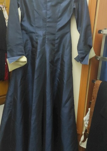 Lacivert Uzun Gotik Kadın Elbisesi - Görsel 2