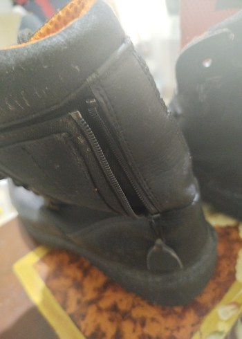 Siyah  hakiki deri43 numara MA-1 Erkek Bot - Görsel 4