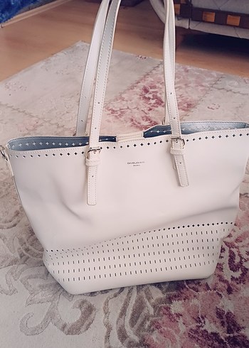 David Jones Bej Deri Fermuarlı Kadın Çanta - Görsel 2