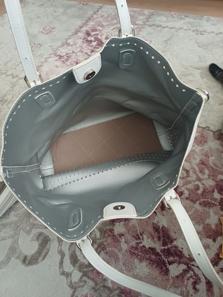 David Jones Bej Deri Fermuarlı Kadın Çanta - Görsel 3