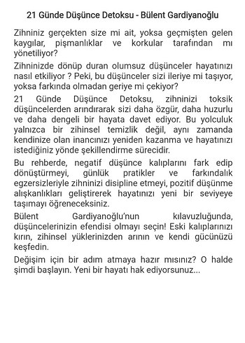  21 Günde Düşünce Detoksu - Bülent Gardiyanoğlu