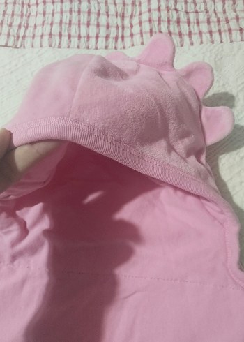 Pembe Kız Bebek Çiçek Desenli Bebek Kundağı - Görsel 6