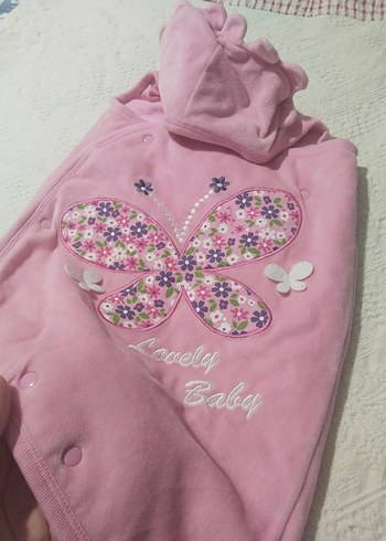 Pembe Kız Bebek Çiçek Desenli Bebek Kundağı - Görsel 9