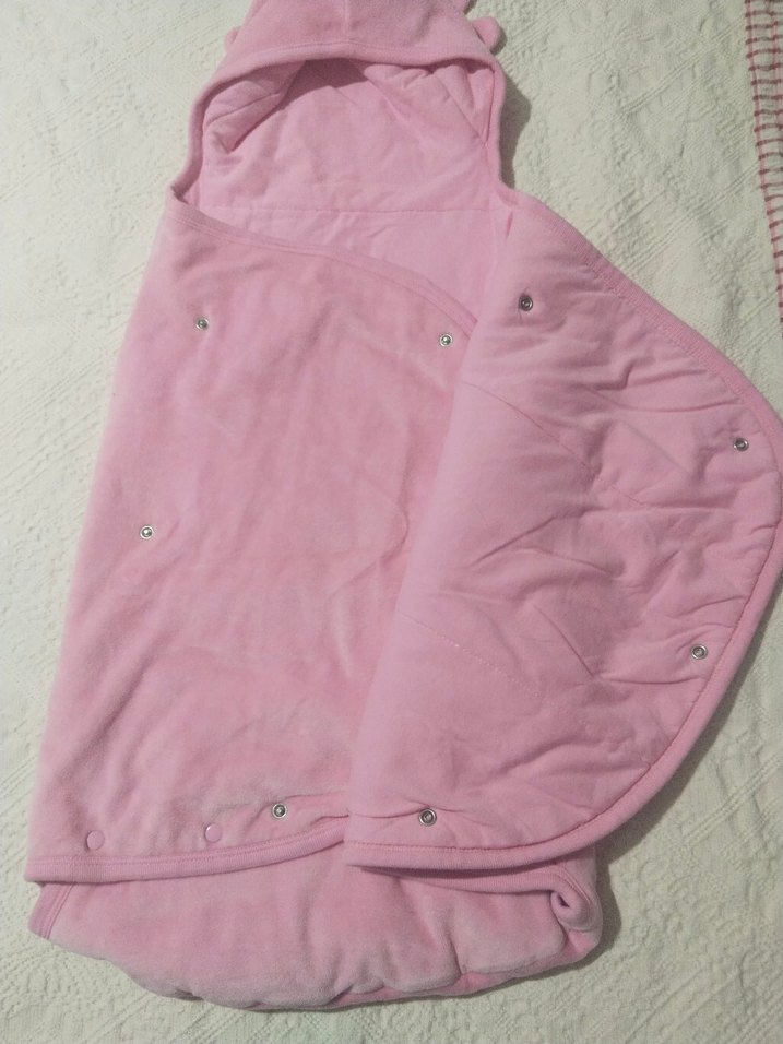 Pembe Kız Bebek Çiçek Desenli Bebek Kundağı - Görsel 3