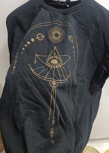 Diğer Siyah Baskılı Kadın Sweatshirt