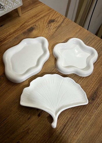 Beyaz Dekoratif Tabak Seti - Görsel 2