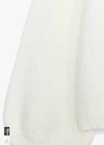 Beyaz Örgü Salaş Kadın Kazak - Görsel 5