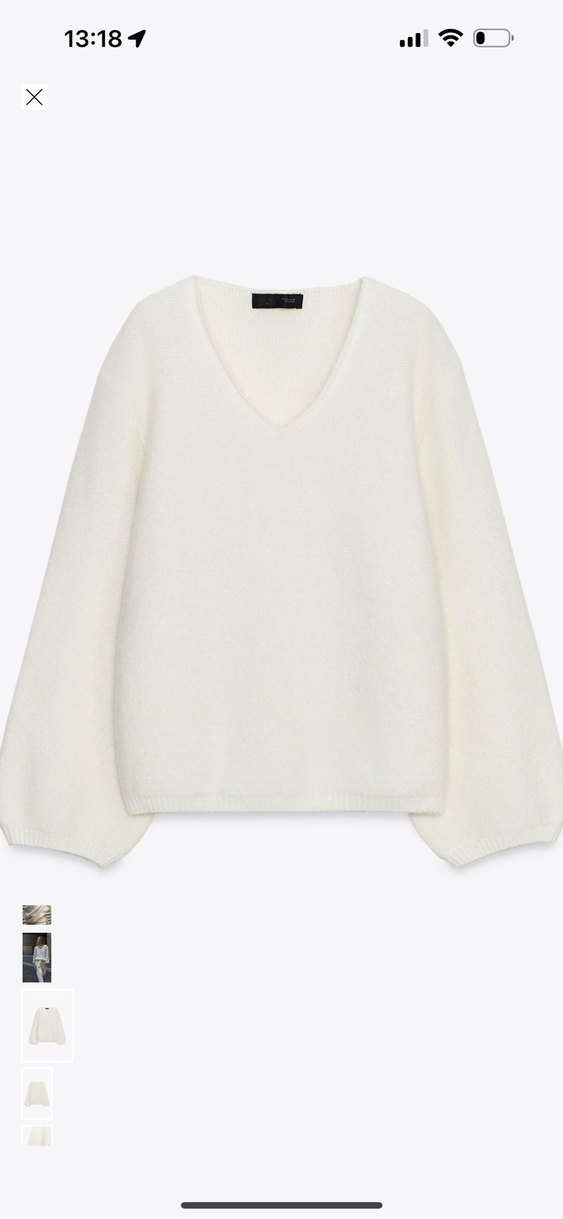 Beyaz Örgü Salaş Kadın Kazak - Görsel 3