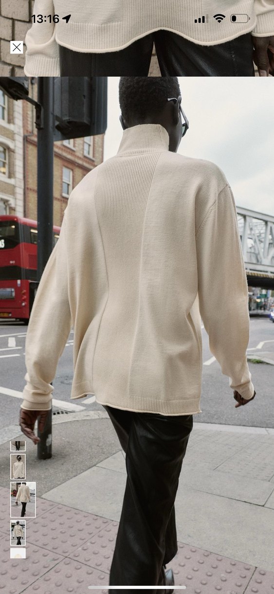 Yüksek Yakalı Beyaz Örgü Kadın Kazak - Görsel 2