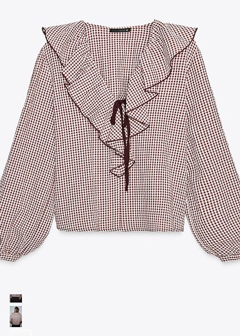 Bej Fırfırlı V Yaka Bohem Kadın Gömlek - Görsel 4