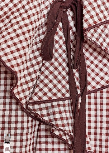 Bej Fırfırlı V Yaka Bohem Kadın Gömlek - Görsel 2