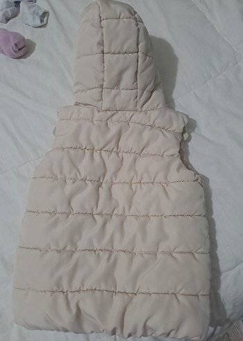 Kız Çocuk Kapüşonlu Bej Yelek - Görsel 4