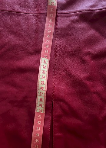 Kırmızı deri etek - Görsel 7