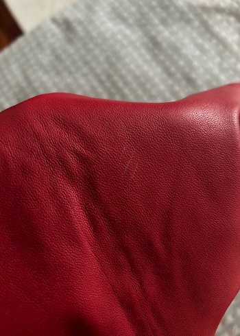 Kırmızı deri etek - Görsel 9