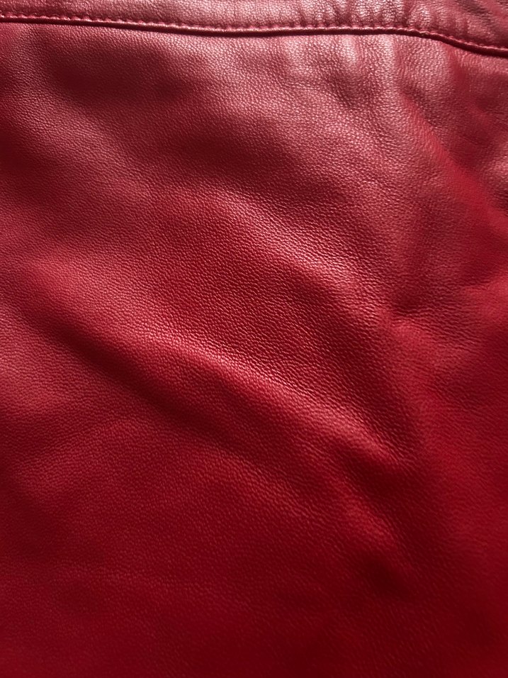 Kırmızı deri etek - Görsel 3