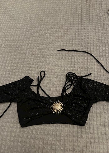 Nakışlı Siyah Gotik Bralet - Görsel 3