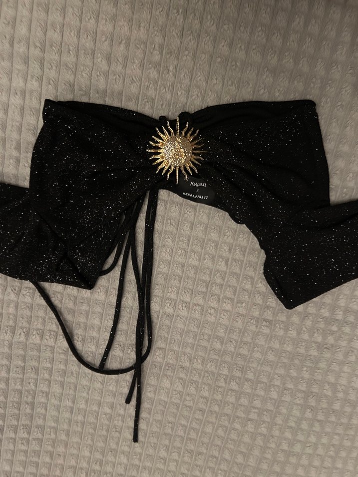 Nakışlı Siyah Gotik Bralet - Görsel 4