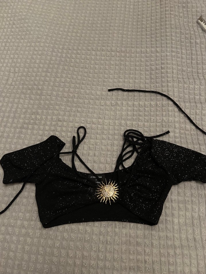 Nakışlı Siyah Gotik Bralet - Görsel 3