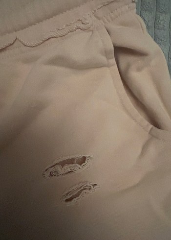 Bej Rahat Kesim Kadın Keten Eşofman Altı - Görsel 4