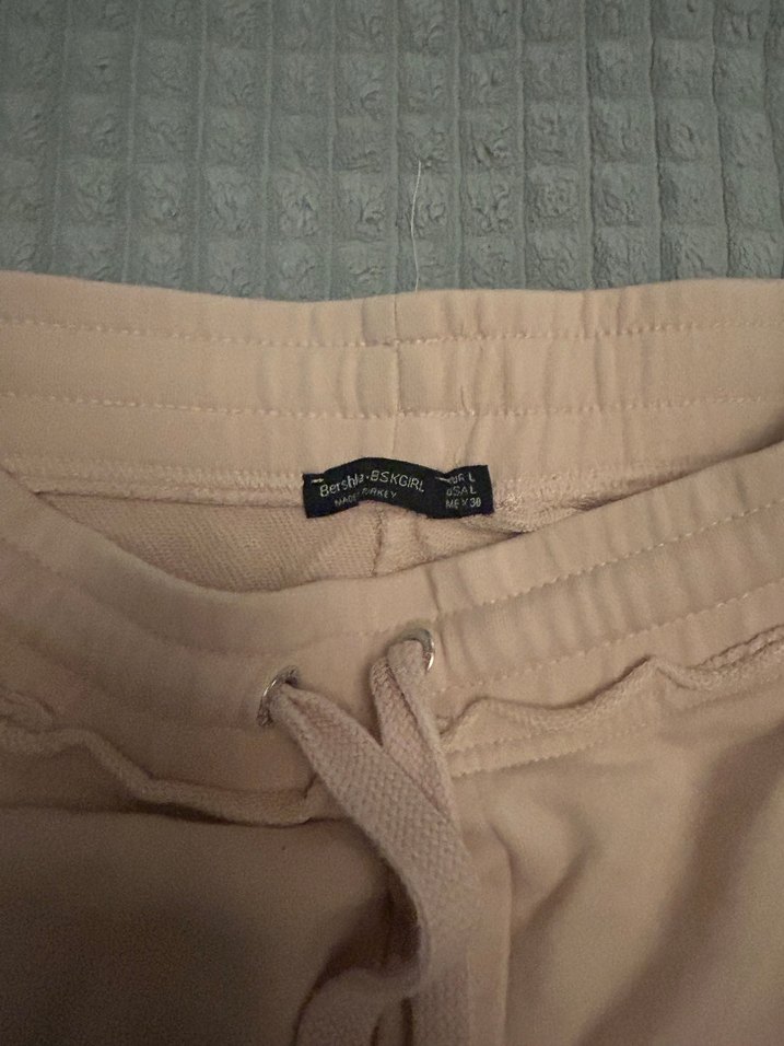 Bej Rahat Kesim Kadın Keten Eşofman Altı - Görsel 2