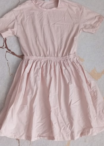 LC Waikiki Kız Çocuk Pembe Keten Elbise