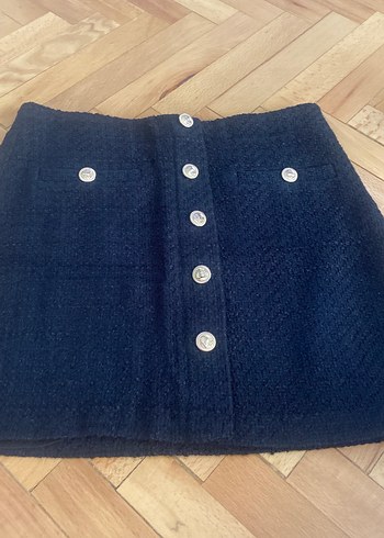 Düğmeli siyah renk belden 41 cm boy