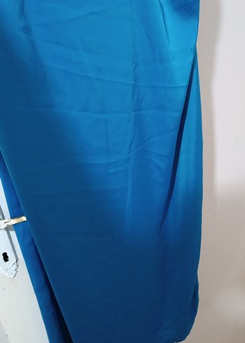 Mavi Drapeli Midi Abiye Elbise - Görsel 2